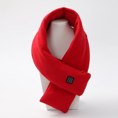 China Heating Cable Red Cotton Material Warm Comfortable Refined Winnter Neck Warmer Scarf for sale