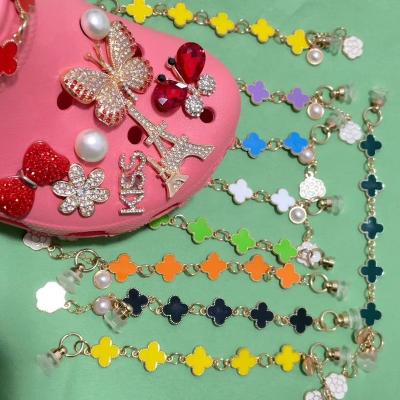 China 2023 Custom Croc Diamond Clog Charm Chain Charms High End New Product Shoe Decoration Accessories Suitable For Croc Chain Shoe Charm for sale