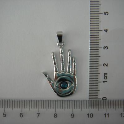 China CLASSIC Hamsa Hand Necklace Pendant Hamsa Eye Charm Wholesale Handmade Turkish Hamsa Ailments Eye Pendant for sale