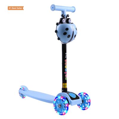 China Ride on Toy Children Scooter 3 Wheel Cars 3-8 Year Old Kids Pedal Adjustable Height Foldable Kids Scooter for sale