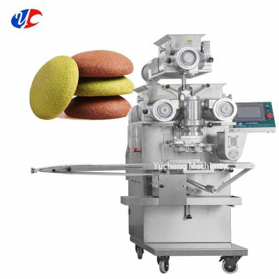 China Safety Automatic Double Color Biscuit Encrusting Machine Chocolate Cookie Making Machine for sale