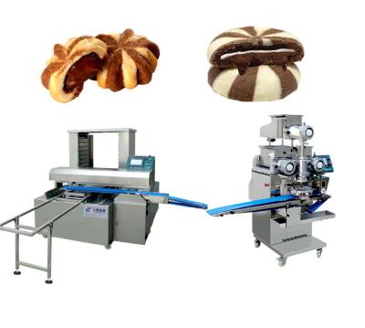 China High Speed ​​Automatic High Efficiency Chocolate Cookie Making Machine Double Color Cookie Machine for sale