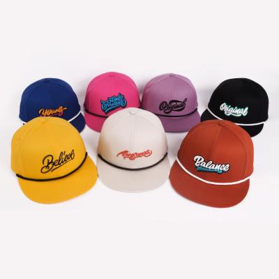 China COMMON High Quality Men's Custom Hats Rope Hats 3d Logo Embroidery Sublimation Solid Gorras Snapback for sale