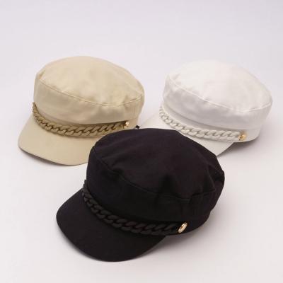 China Wholesale COMMON Plain Female Flat Top Vintage Army Hat Cotton Military Hat for sale