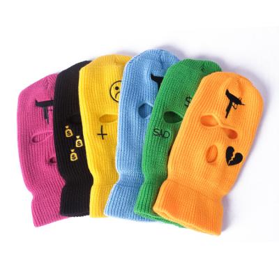 China JOINT Embroidery Logo Cycling Knitted Full Custom Balaclava Face Ski Mask Custom Cover 3 Holes Skimask for sale