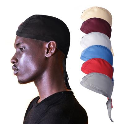 China Logo Fashion Embroidery Breathable Polyester Custom Made Breathable Brown Durags For Men for sale