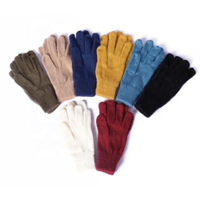 China Warm& Comfortable Suppliers Daily Girls Plain Yellow Acrylic Outdoor Warm Winter Knitted Gloves for sale