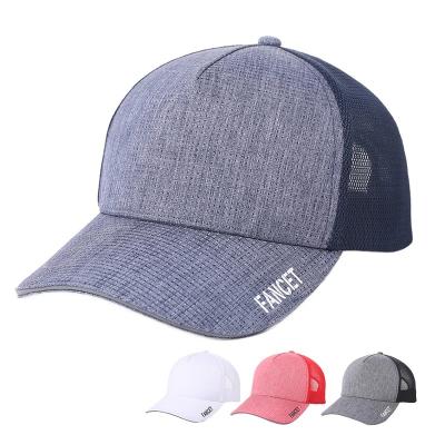 China Mesh 5 Panel JOINT Polyester Cotton Dropshipping Baseball Trucker Cap Outdoor Hats for sale