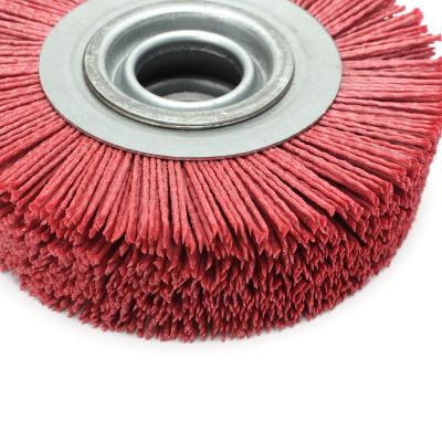 China JL Factory Outdoor Polishing Supply 120# 180# 240# Grit Abrasive Nylon Wheel Brush with Flower Head for Grinding for sale