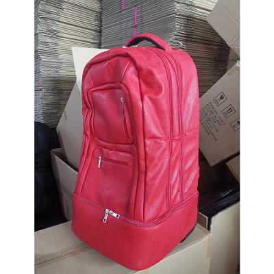 China Large High Quality Waterproof Leather Large Wheel Travel Outdoor Hiking Backpack With Shoes Compartment for sale