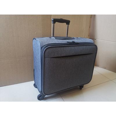 China Fashionable Customized Gray Material EVA Soft Nylon Travel Wheel Luggage Bag With Computer Pocket for sale