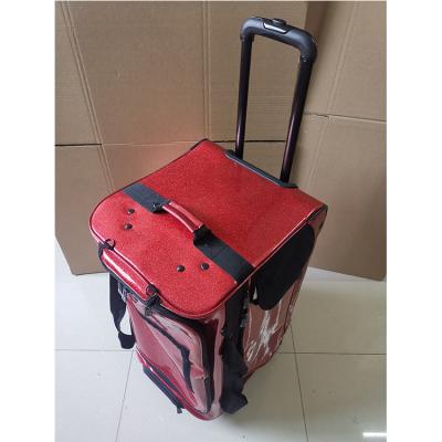 China High Quality Leather Luggage Trolley and PU Bags Large Capacity Travel Luggage with 4pcs 360 Wheels for sale