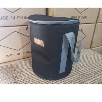 China Large Capacity Manufacturer Price Customize Other Special Nylon Cylindrical Bag With Leather Logo for sale