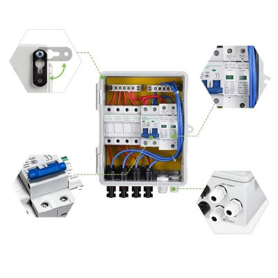 China 4 String PV Combiner Box With Lightning Arreste 10A Rated Current Fuse Cx-scb-04s for sale