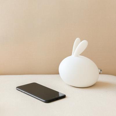 China Hot Selling Minimalist Rabbit Shape Soft Silicone Led Night Lamp With 7 Colors Changing By Touch for sale