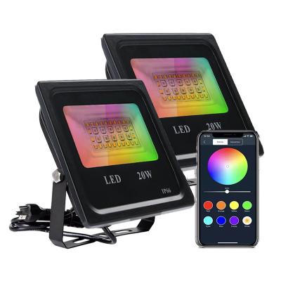 China Outdoor Garden Amazon 20w RGB Smart Flood Light Waterproof Smart Flood Lights With Smart Life APP Control for sale