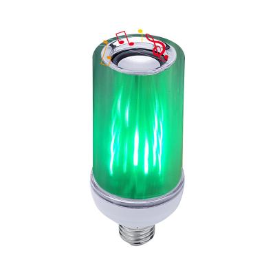 China Residential Amazon 8W Musical Plastic Aluminum Smart Light Bulbs 12m Flame Music Smart Light Bulb For Party Decoration for sale