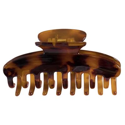 China Decorate High Quality Turtle Shell Hair Claw Acetate Solid Color Clip Mixed Amber Plastic Hair Accessories for sale