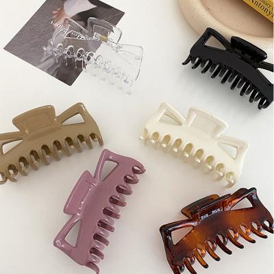 China Fashion Hair Claw Multi Color Fashion Large Bath Head Curling Shark Acrylic Plastic Clip Stylish Resin Back for sale