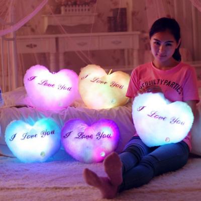 China 2022 hot sale plush toy 2022 hot sale luminous LED star colorful cute love gifts led color changed pillow cushion for sale