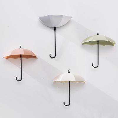 China Mini Umbrella Wall Hooks Nail Traceless Single Key Free Holder Strong Morden Hook Decorative Hook Kitchen Accessories for sale