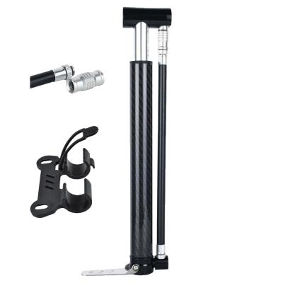 China 160psi Aluminum/Alloy Carbon Fiber High Pressure Cycle Repair Tools Mini Bike Tire Floor Pump for sale