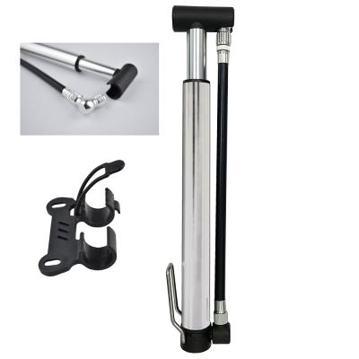 China Aluminum/Alloy 130psi Bicycle Mini Floor Pump Cycling Travel High Pressure Bike Tire Inflator for sale