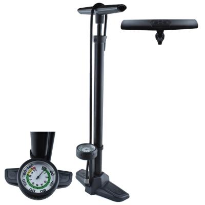 China Aluminum / Alloy 150PSI Bicycle Tire Inflator High Pressure Cycle Floor Pump With Gauge for sale