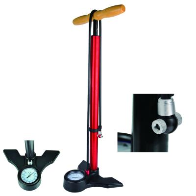 China Aluminum / Alloy Amazon Best Seller Cycle Tools Floor Foot Pump With Gauge Bike Tire Inflator For Bicycle Traveling for sale