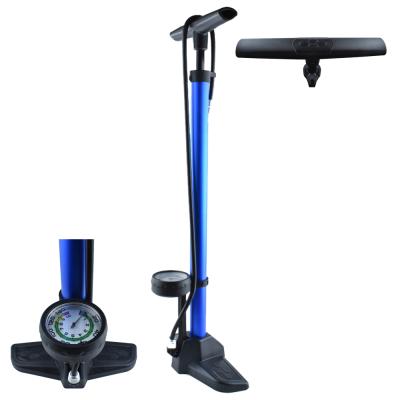 China Aluminum/Alloy Schrader and Presta Valve Bicycle Tire Inflator Compatible Home Bike Floor Pump with Gauge for sale