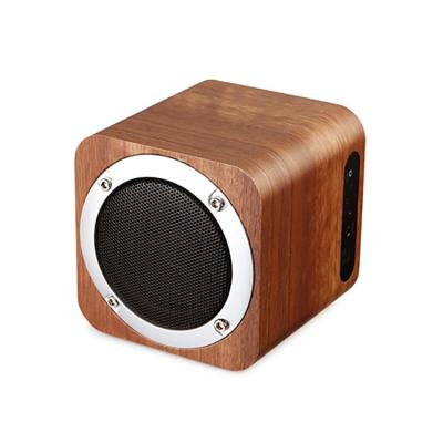 China Mini Square Wooden Best Sound Classic Mini Wireless Blue Tooth Speaker with FM Radio for sale