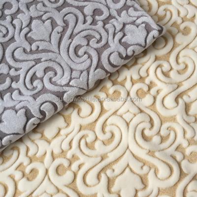 China Sustainable Damask Decorative Sofa Cover Throws Embossed Floral Foil Print Throw Blanket for sale