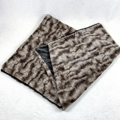 China MOLLE running brown stripe zebra stripe faux fur reverse flannel car office sofa car knee husky throw for sale