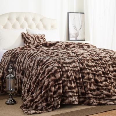 China Luxury Animal Print Print Faux Zebra Faux Fur Blankets High Quality Animal Throw Blanket For Winter Faux Fur for sale