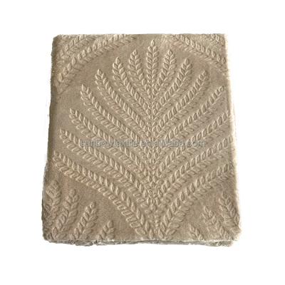 China Sustainable 3D Embossed Classic Traditional Factory Solid Pattern Flannel Soft Blanket for sale