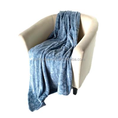 China New Flannel Fleece Sofa Knee Viable Embossed Floral Finish Coral Blanket for sale