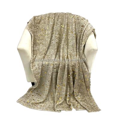 China Gold Stamping Foil Printing Silver Foil Printing Flannel Print Durable Warm Throw Blanket for sale