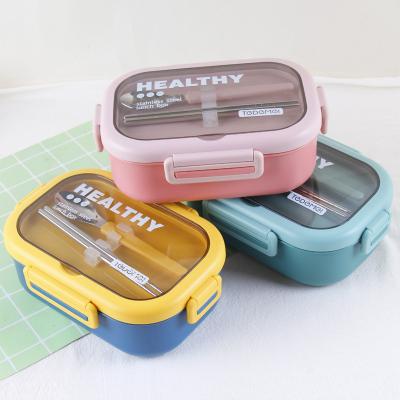 China Viable 304 Stainless Steel Divided Lunch Box Children's Lunch Box Adult Student Dish With Cute Chocolate Fruit Lunch Box for sale