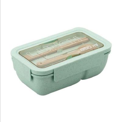 China Best Selling Rectangular Amazon Wheat Straw Bento Box Leak Proof Kids Microwavable Microwavable Safe Lunch Box With Lid for sale