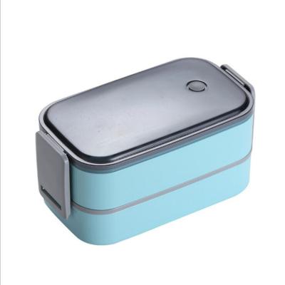 China Kids Microwavable Microwave Office Worker Food Container Portable Safe Leakproof Stainless Steel Bowls With Two Layers for sale