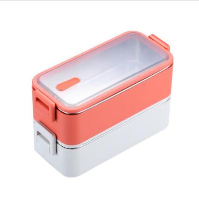 China Custom School Biodegradable Thermos Freshness Storage Wholesale Double Layer Portable Stainless Steel Lunch Box For Kids for sale