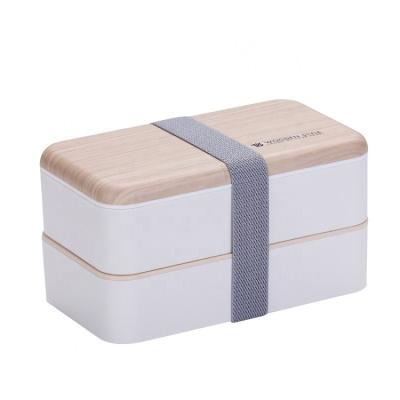 China Two Layers Environmentally Friendly Food Container Kids Waterproof Japanese Thermal Insulated Bento Lunch Box With Cutlery for sale