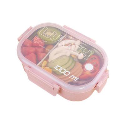 China Sustainable Portable 304 Stainless Steel Food Storage Containers 2 Compartments Airtight Lunch Box for sale