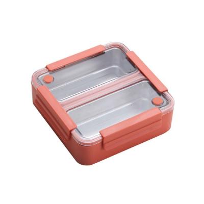 China Cool Keeping Compartment Insulated Bento Set Separated 304 Stainless Steel Leakproof Portable Lunch Box For Office And Student for sale