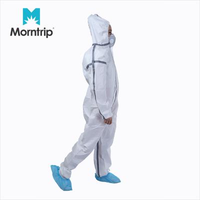 China Anti Static Isolation Static Handling Anti Toxic Powders Clean High Quality Microporous Asbestos Inspection Coverall With Elastic Hood for sale