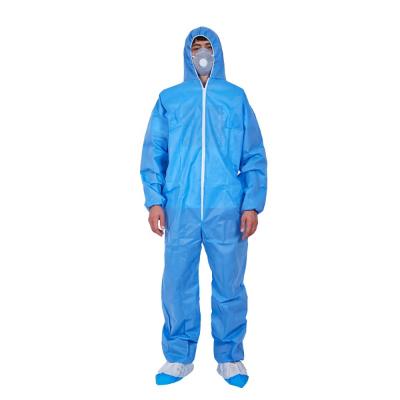 China Anti-Static Non Woven Industrial Zipper Closure With Fin Paint Anti Dust Microporous Hooded Disposable Coverall for sale