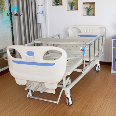 China Hot Selling ABS Medical Multifunctional Hospital Beds Best Two Cranks For Home Use With Firm Guard Rails Bracket Metal Hospital Bed Par for sale