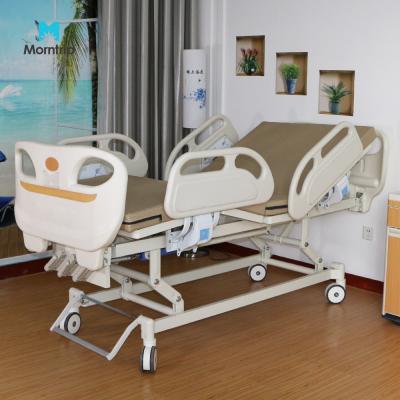 China ABS ICU New Product Medical Clinic Metal Hospital Bed Adjustable Manual Nursing Patient Function 2 Folding 2 Crank Medical Care for sale