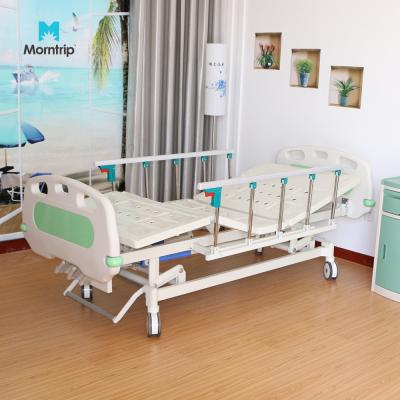 China Professional Medical ABS 250kg Icu Hospital Bed Heavy Duty Multifunctional Electric Hospital Bed With Compound Headboard for sale