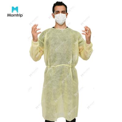 China Hospital Laboratory Nonwoven Disposable Nonsterile Long Sleeve Cover Device Nonsterile Impermeable Gown for sale